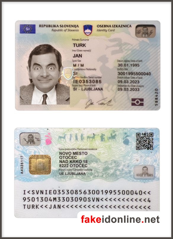 Slovenia ID Card Template PSD
